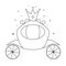 Cute cartoon vector black and white royal carriage illustration for coloring art