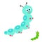 Cute cartoon vector caterpillar or worm