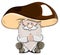 Cute cartoon vector fairytale oldman-mushroom