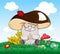 Cute cartoon vector fairytale oldman-mushroom