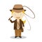 Cute cartoon vector illustration of an adventurer. Women Professions Series