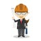 Cute cartoon vector illustration of an architect. Women Professions Series