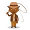 Cute cartoon vector illustration of a black or african american male adventurer