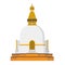 Cute cartoon vector illustration of a Buddhist Stupa