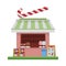 Cute cartoon vector illustration of a candy shop