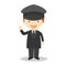 Cute cartoon vector illustration of a chauffeur