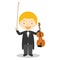 Cute cartoon vector illustration of a classic musician or a violinist