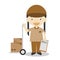 Cute cartoon vector illustration of a courier. Women Professions Series