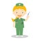Cute cartoon vector illustration of a female nurse