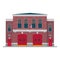 Cute cartoon vector illustration of a fire station