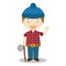 Cute cartoon vector illustration of a lumberjack