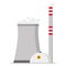 Cute cartoon vector illustration of a nuclear power plant