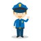 Cute cartoon vector illustration of a policeman