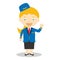 Cute cartoon vector illustration of a stewardess or flight attendant