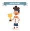 Cute cartoon vector profession basketball kid with