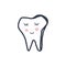 Cute cartoon vector tooth. Dental hand drawn symbol, doodle art