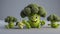cute cartoon vegetable broccoli food happy organic diet fresh design
