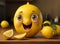 cute cartoon vegetable lemon poster emotion food happy organic fresh design character