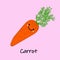 cute cartoon vegetables with smiles on faces and emotions. CARDS FOR CHILDREN'S EDUCATION.Cute vegetable character