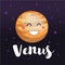 Cute cartoon Venus isolated on white