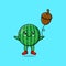 Cute cartoon watermelon floating acorn balloon