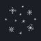 Cute cartoon white Christmas snowflakes