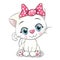 Cute Cartoon white kitten