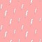 Cute cartoon white lightning on pink background seamless pattern illustration