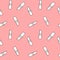 Cute cartoon white lipstick on pink background seamless pattern illustration