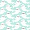 Cute cartoon, white seal, seamless pattern vector.