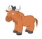 Cute cartoon wildebeest vector illustration.