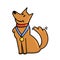 Cute cartoon winner dog with gold medal on the neck. Champion with award on a collar. Flat vector illustration isolated