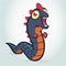 Cute cartoon worm monster. Halloween monster snake blue and orange
