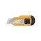 Cute cartoon of yellow box cutter isolated is knife for cut to p