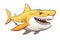 Cute Cartoon Yellow Shark illustration generative ai