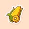 cute cartoon of yellow single corn and chunk