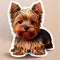 Cute cartoon yorkshire terrier kiss cut sticker - ai generated