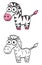 Cute cartoon zebra