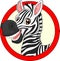 Cute cartoon zebra mascot