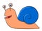 Cute Cartooned Snail with Blue Shell