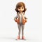 Cute Cartoonish 3d Model Of Sofia In Sportswear