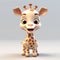 Cute Cartoonish 3d Rendered Photo Of A Baby Giraffe