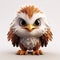 Cute Cartoonish Eagle With Big Eyes And White Hair