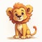 Cute Cartoonish Lion Vector For Kids In Steve Henderson Style
