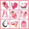 Cute cartoons icons for European baby girl.Newborn