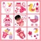 Cute cartoons icons for mulatto newborn baby girl