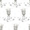 Cute cartoons Owl on an hourglass seamless pattern. Monochrome moon, star art design element object isolated