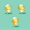 cute cashew cartoon character dancing in different poses, cartoon style, modern simple illustration