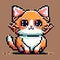 cute cat in 8 bits pixelart GENERATIVE AI, GENERATIVE, AI