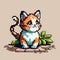 cute cat in 8 bits pixelart GENERATIVE AI, GENERATIVE, AI